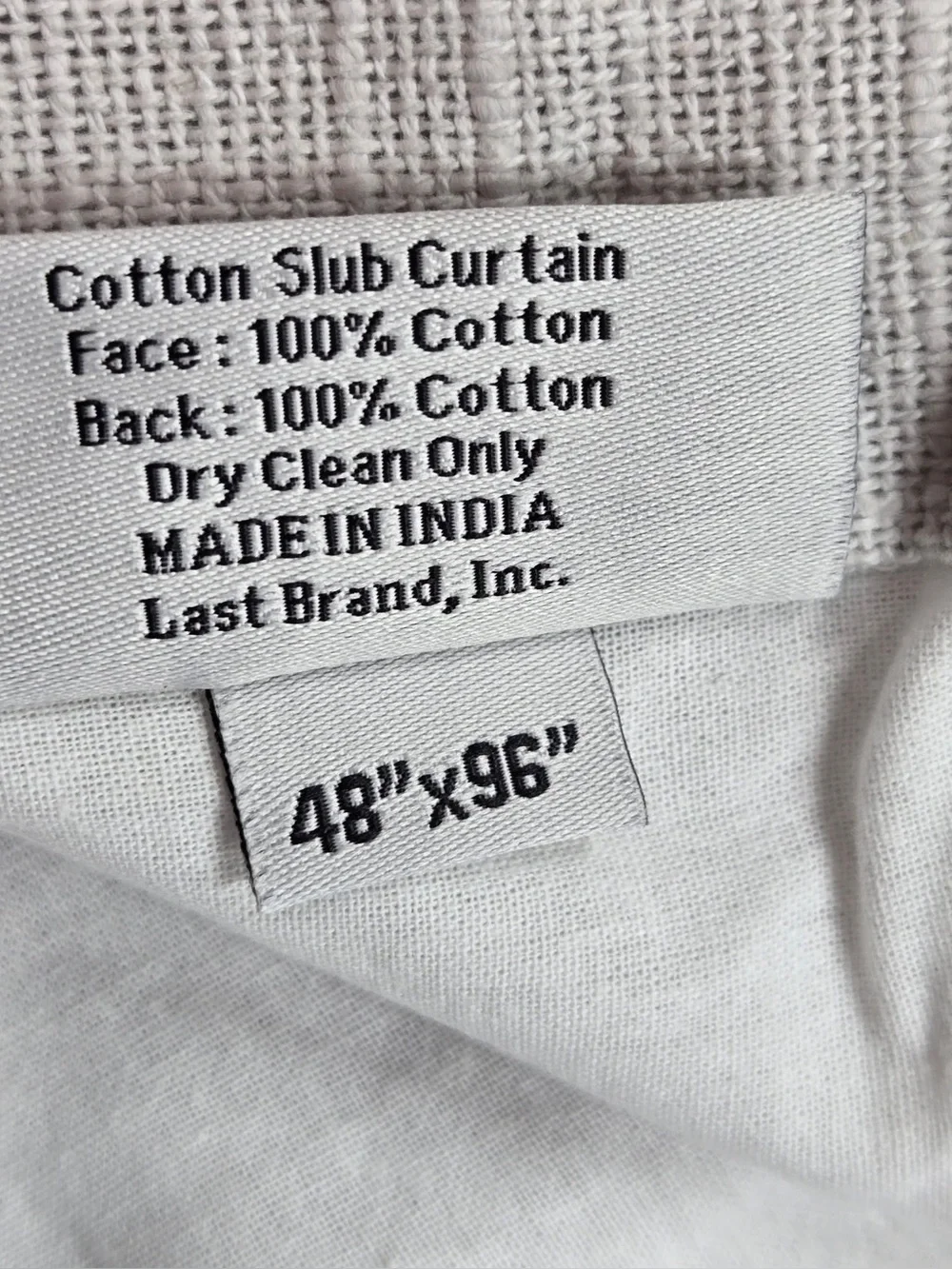 QUINCE Set Of 2 48x96 Cotton Slub Curtains Cloud 0847